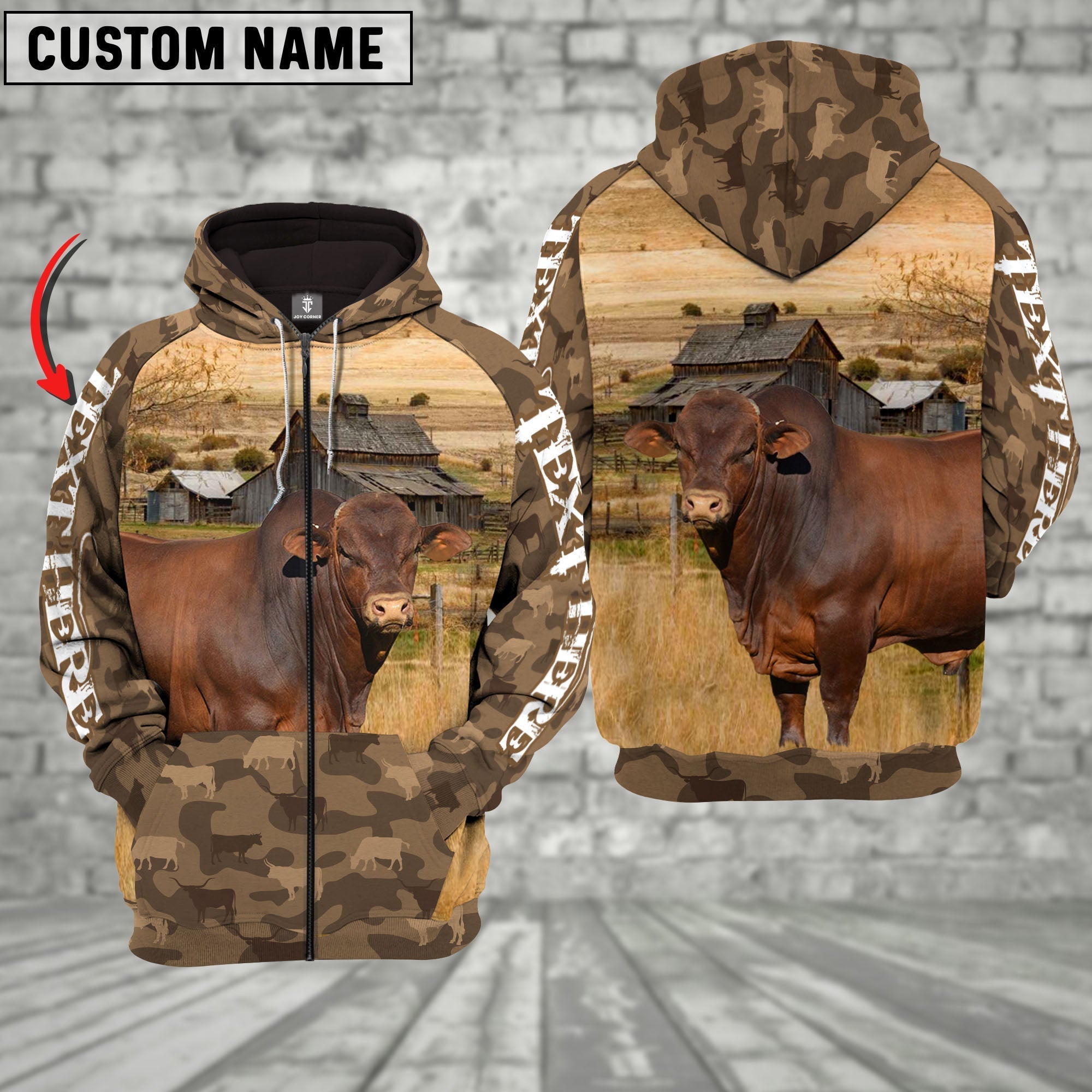 Beefmaster Cattle Farming Personalized 3D Hoodie