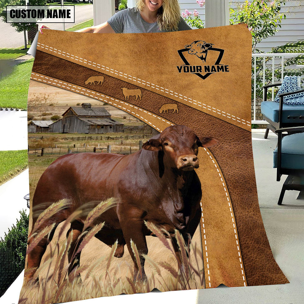 Personalized Name Beefmaster Brownie Background Blanket