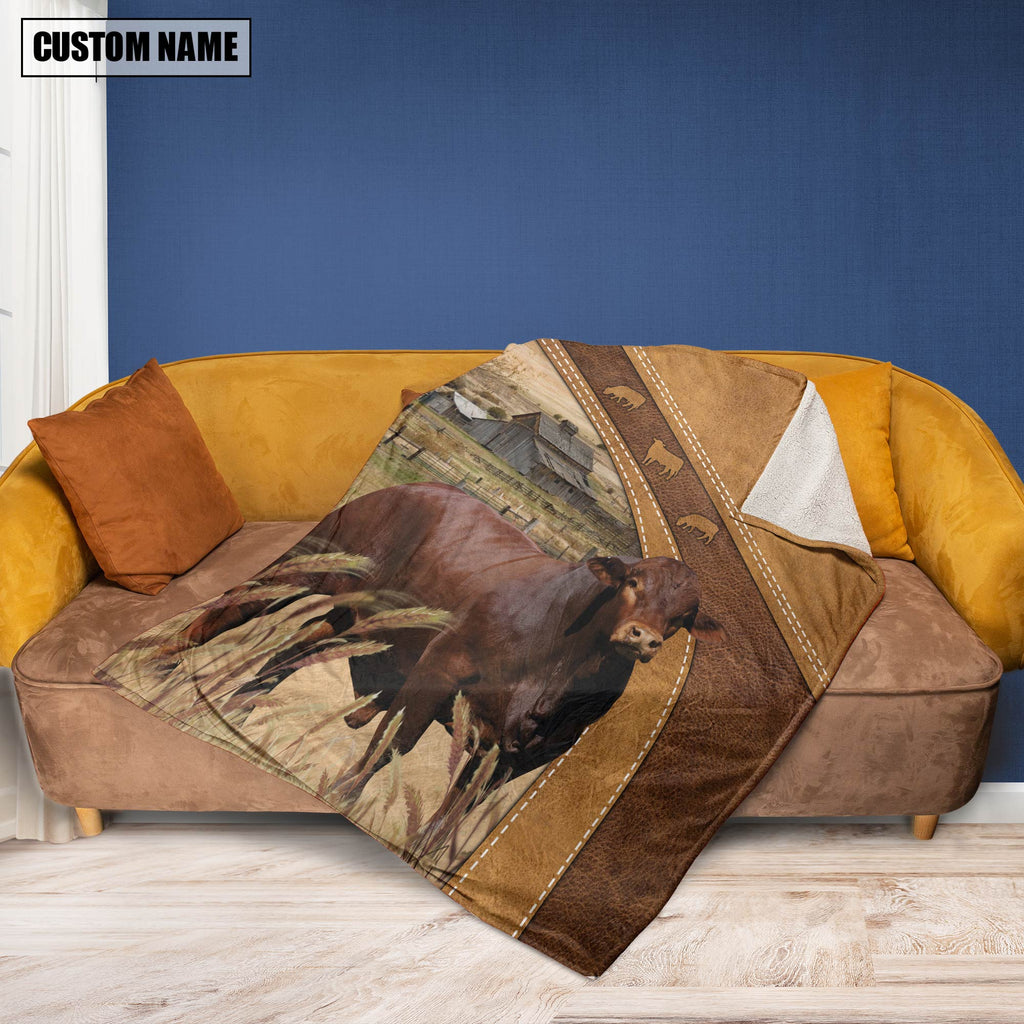 Personalized Name Beefmaster Brownie Background Blanket