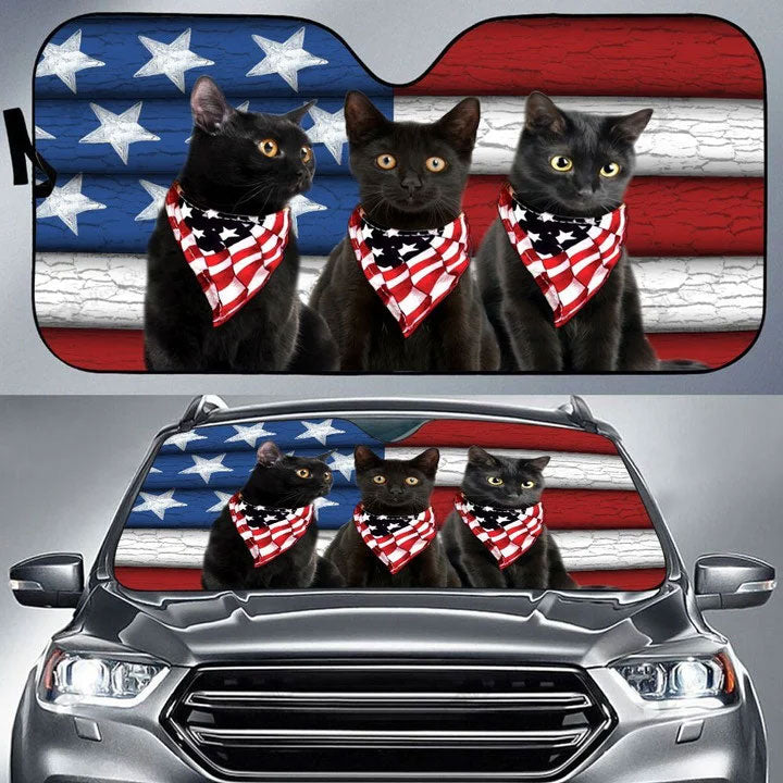 Black Cat All Over Printed 3D Sun Shade