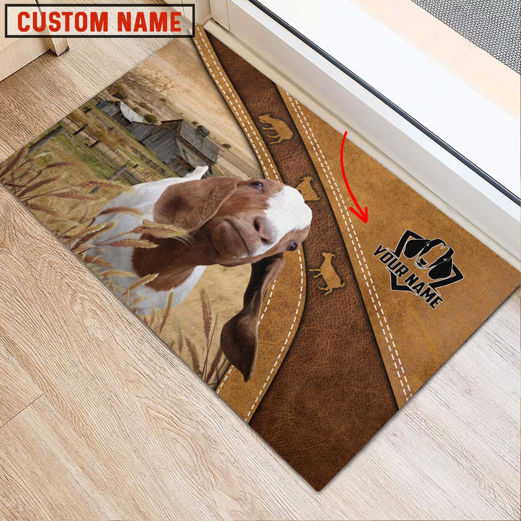 Boer Goat Personalized - Welcome Brown Doormat