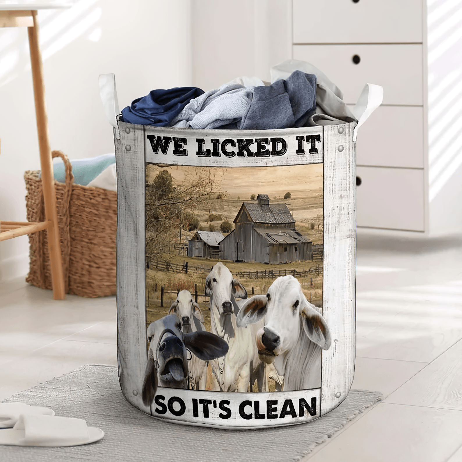 Brahman Cow Laundry Basket