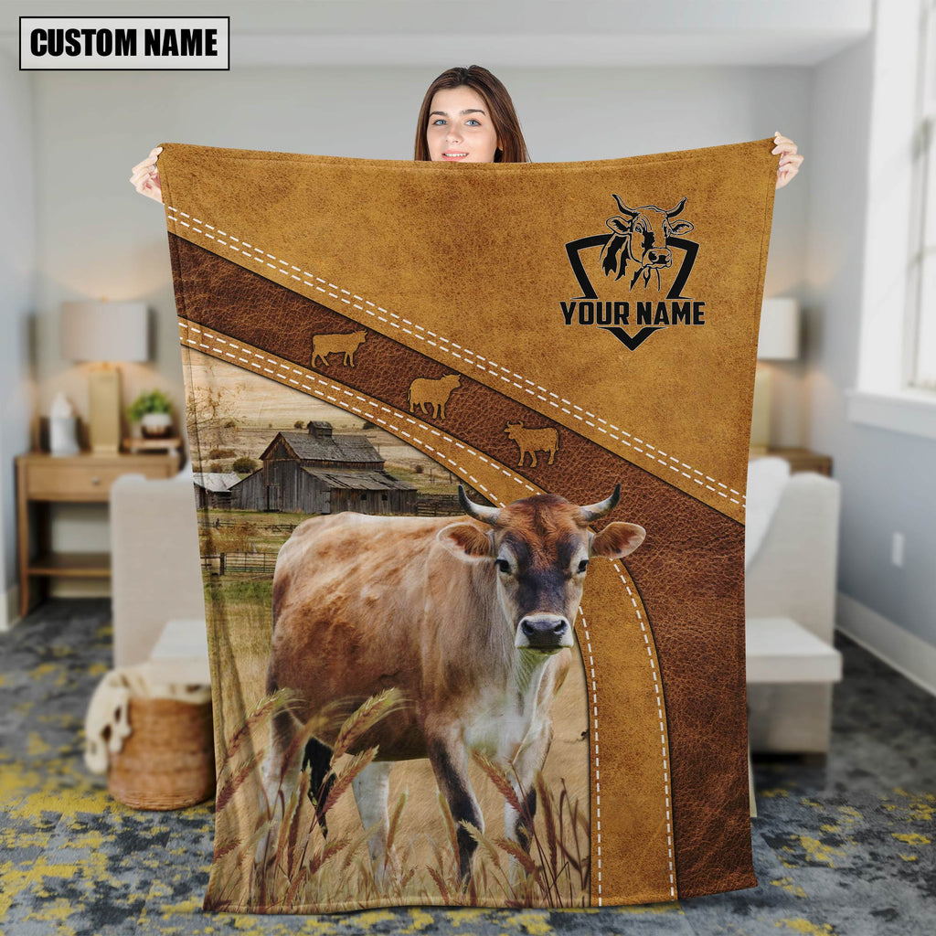 Personalized Name Brown Swiss Brownie Background Blanket