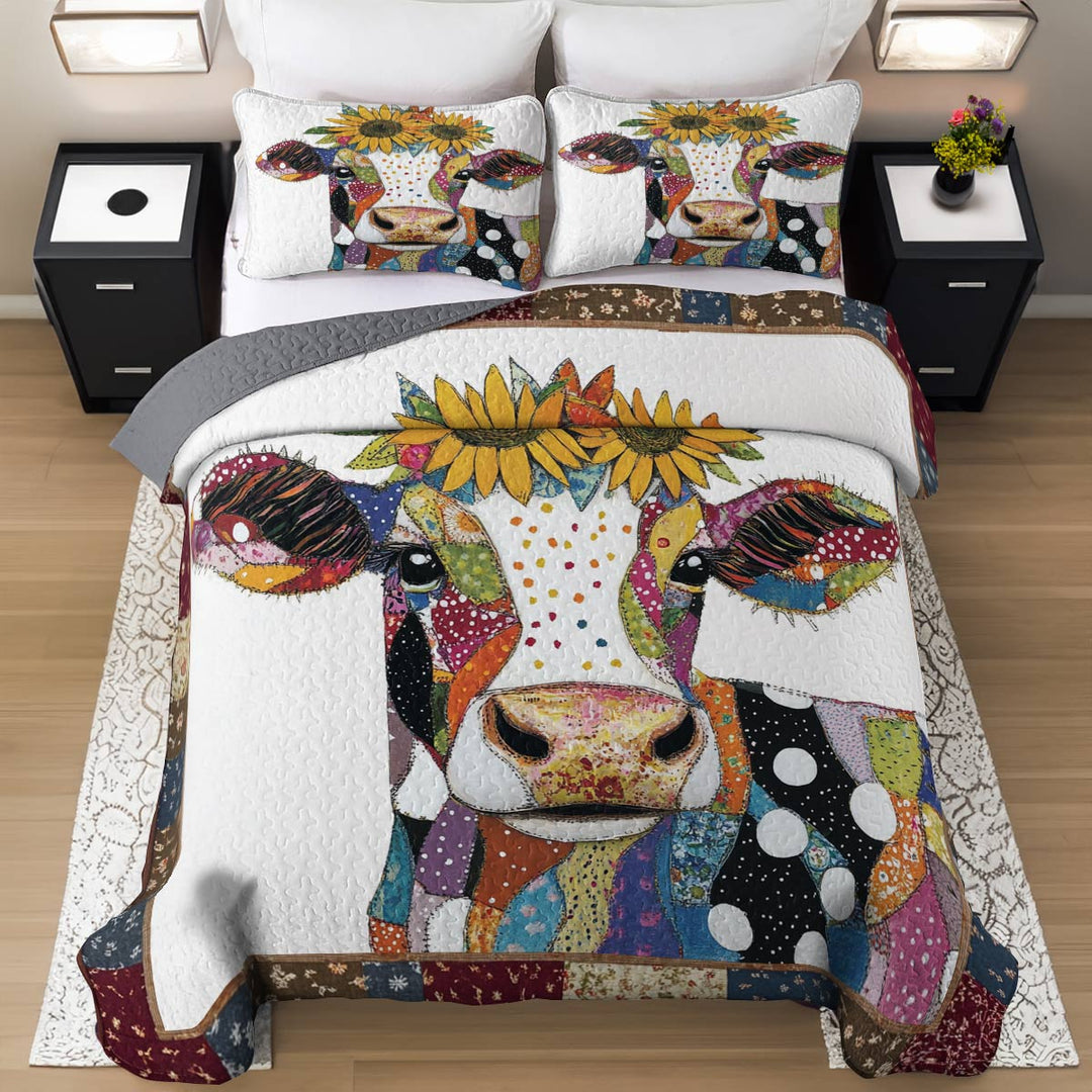All Season Quilt 3-Piece Set Sunshine Cow Lovely