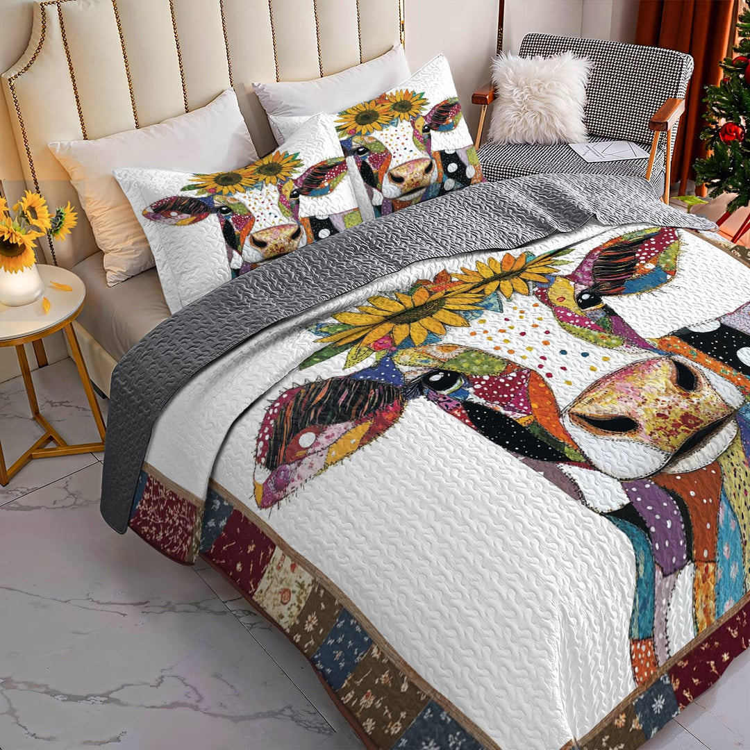 All Season Quilt 3-Piece Set Sunshine Cow Lovely