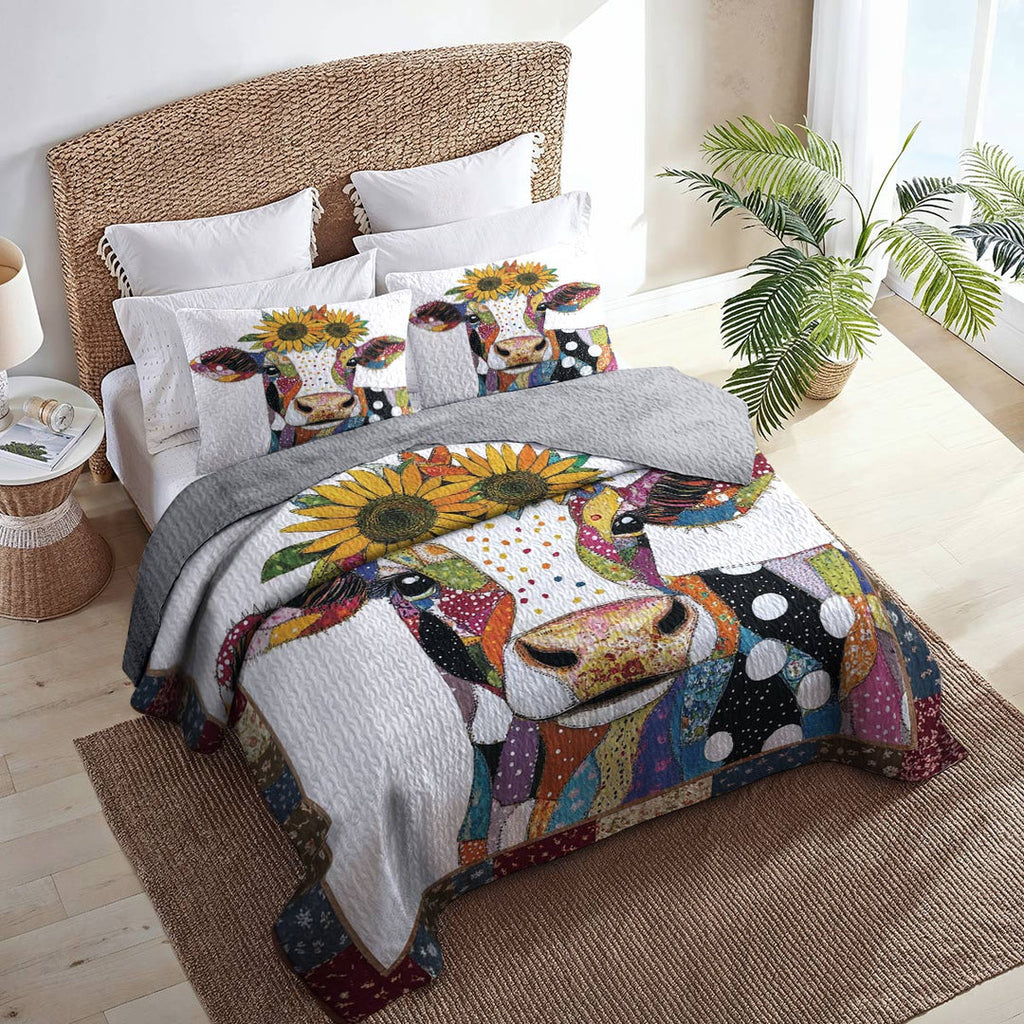 All Season Quilt 3-Piece Set Sunshine Cow Lovely