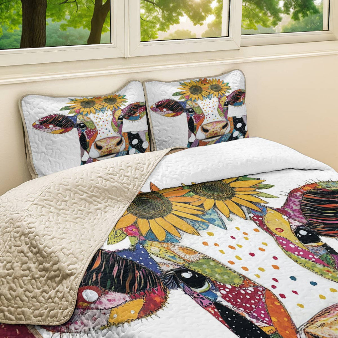 All Season Quilt 3-Piece Set Sunshine Cow Lovely
