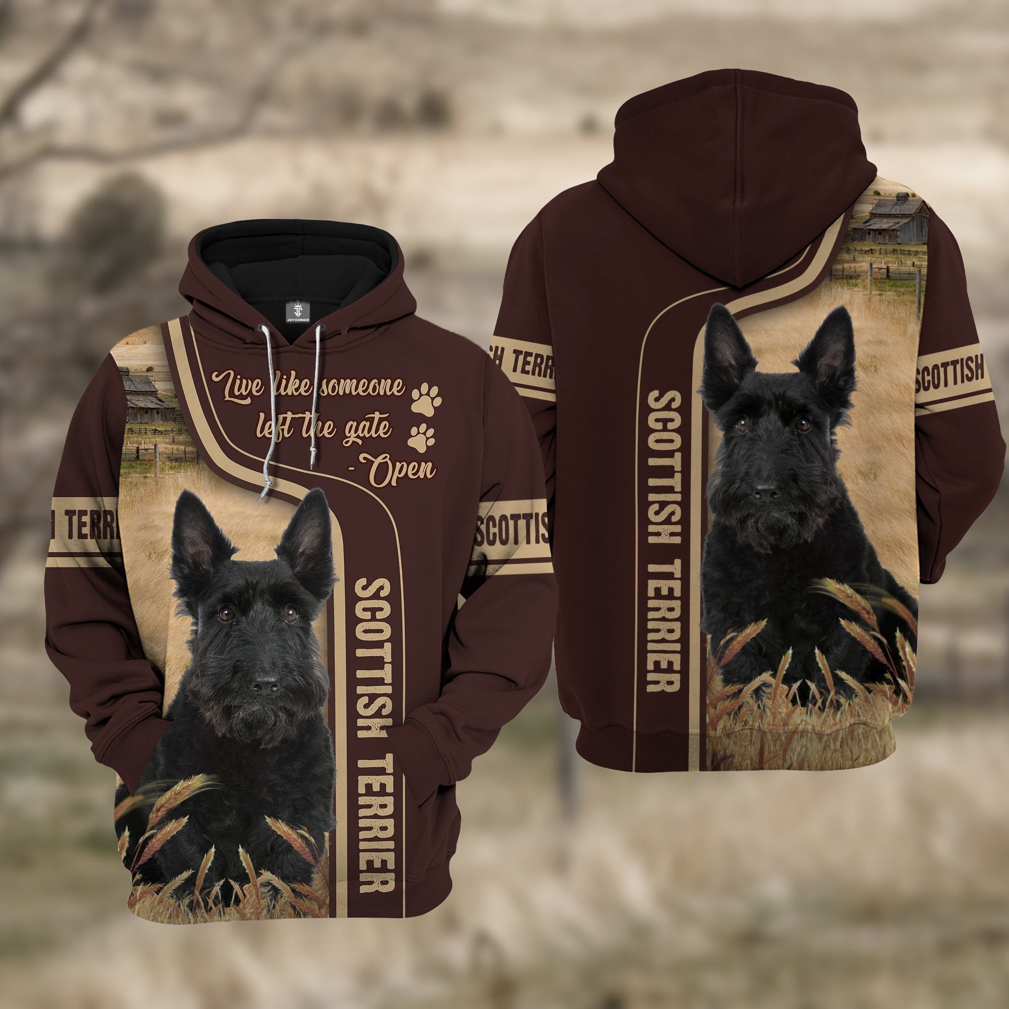 Scottish Terrier Cattle All Over Printed 3D Hoodie