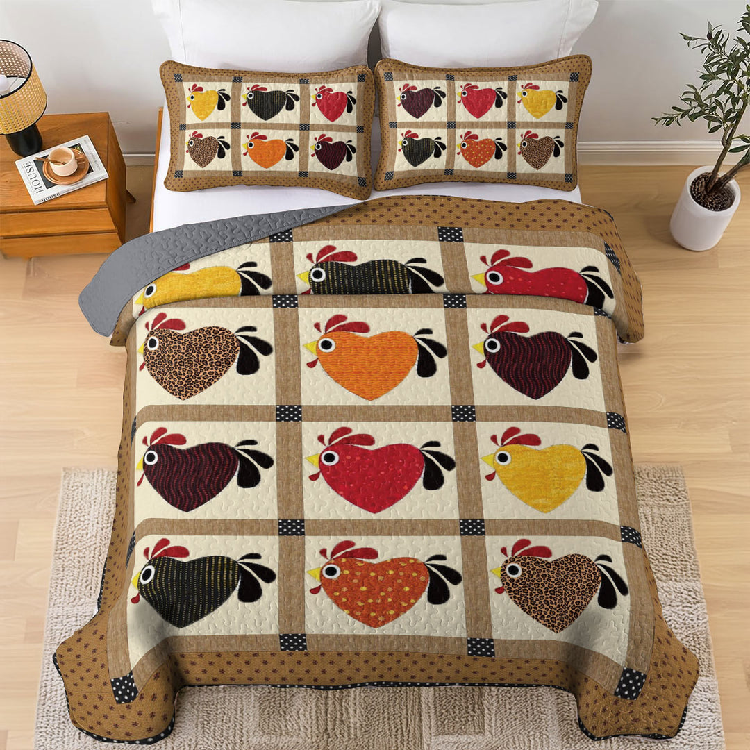 All Season Quilt 3-Piece Set Heartfelt Hen Haven