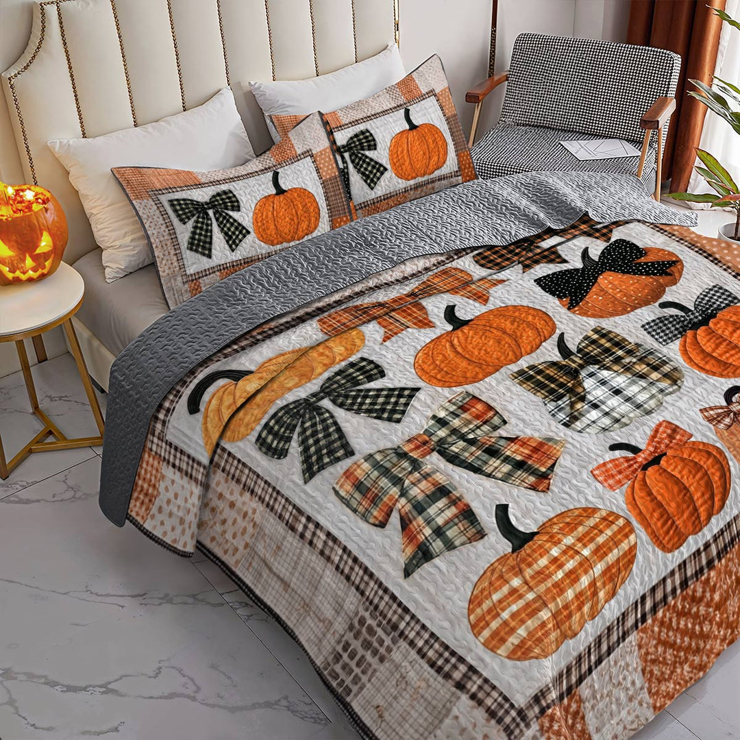 All Season Quilt 3-Piece Set Sweet Love Pumpkins