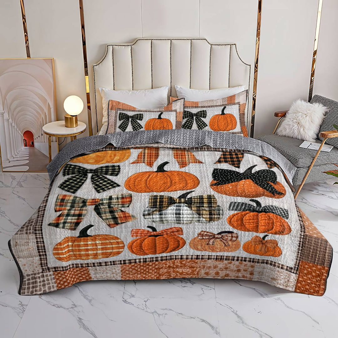 All Season Quilt 3-Piece Set Sweet Love Pumpkins