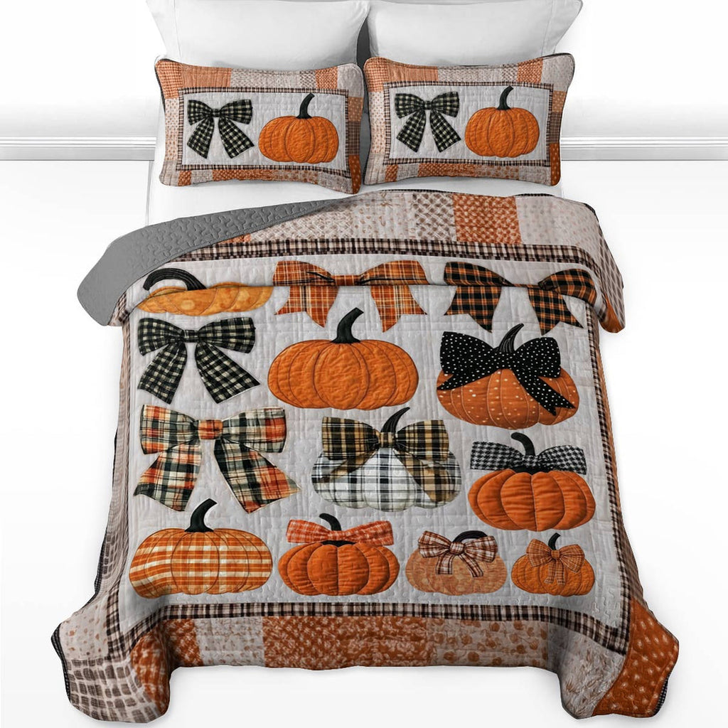 All Season Quilt 3-Piece Set Sweet Love Pumpkins