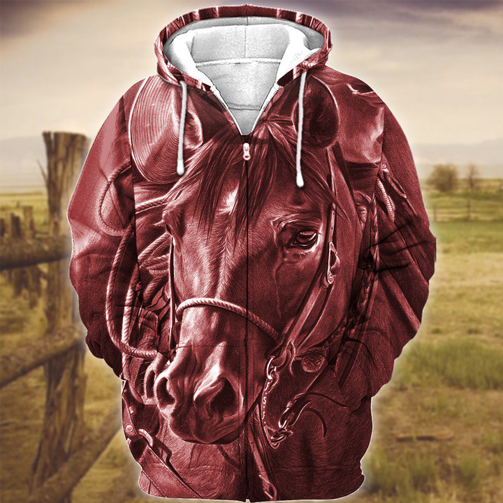 Horse Art Pink Version 3D Hoodie