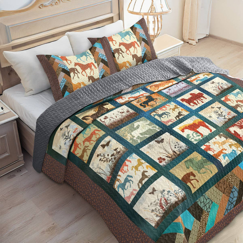 All Season Quilt 3-Piece Set Vintage Horse