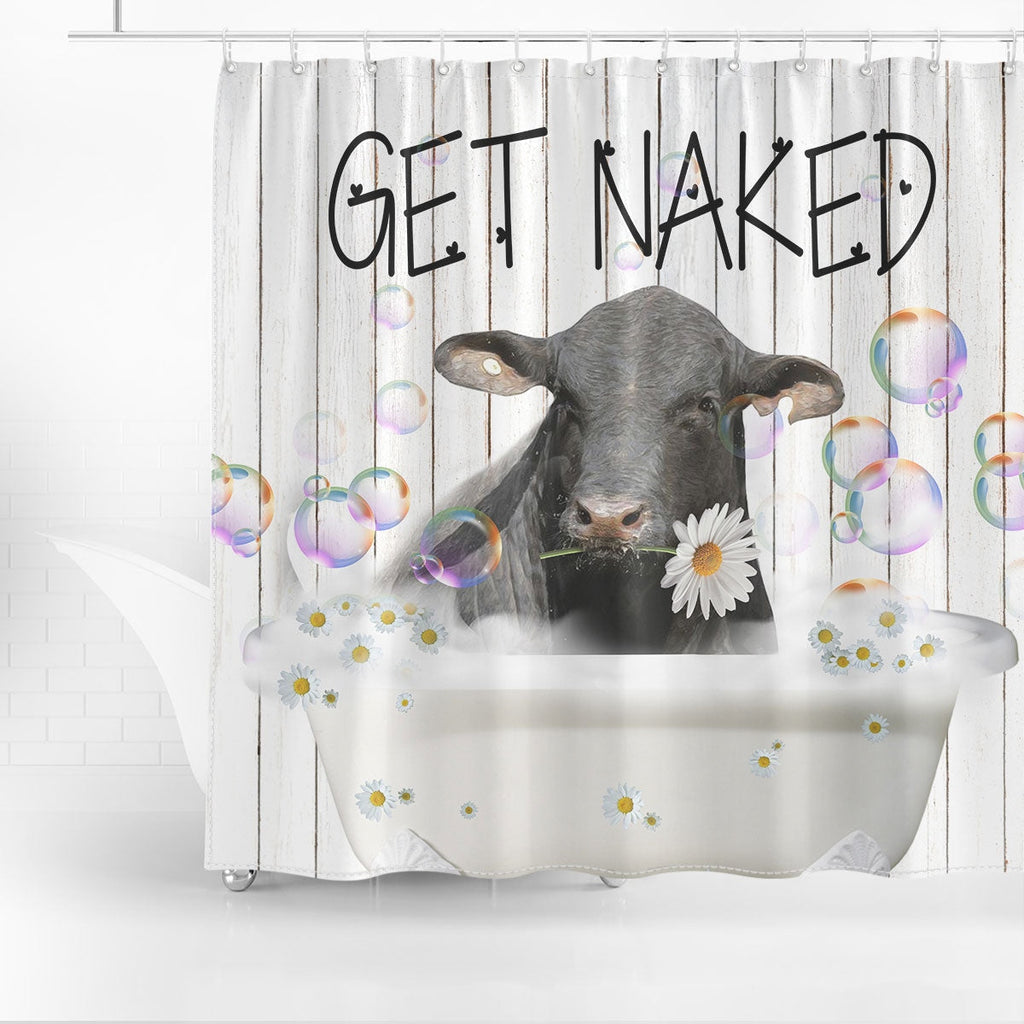 Brangus Get Naked Daisy Shower Curtain