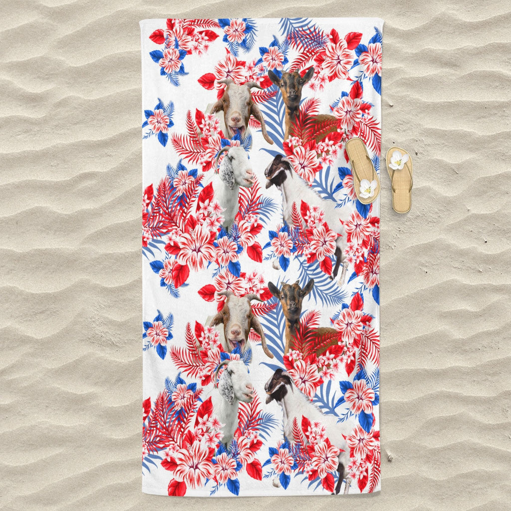 Goat Hawaiian Inspiration Beach Towel