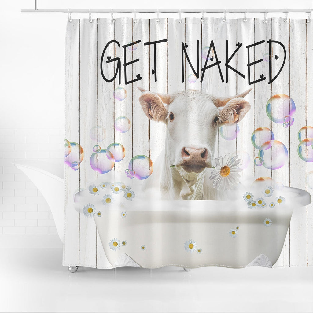Charolais Get Naked Daisy Shower Curtain