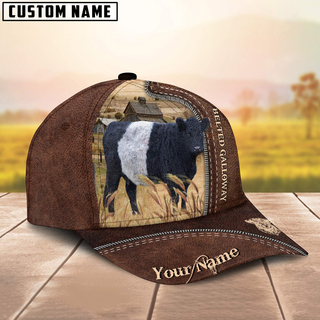 Belted Galloway Customized Name Leather Pattern Cap