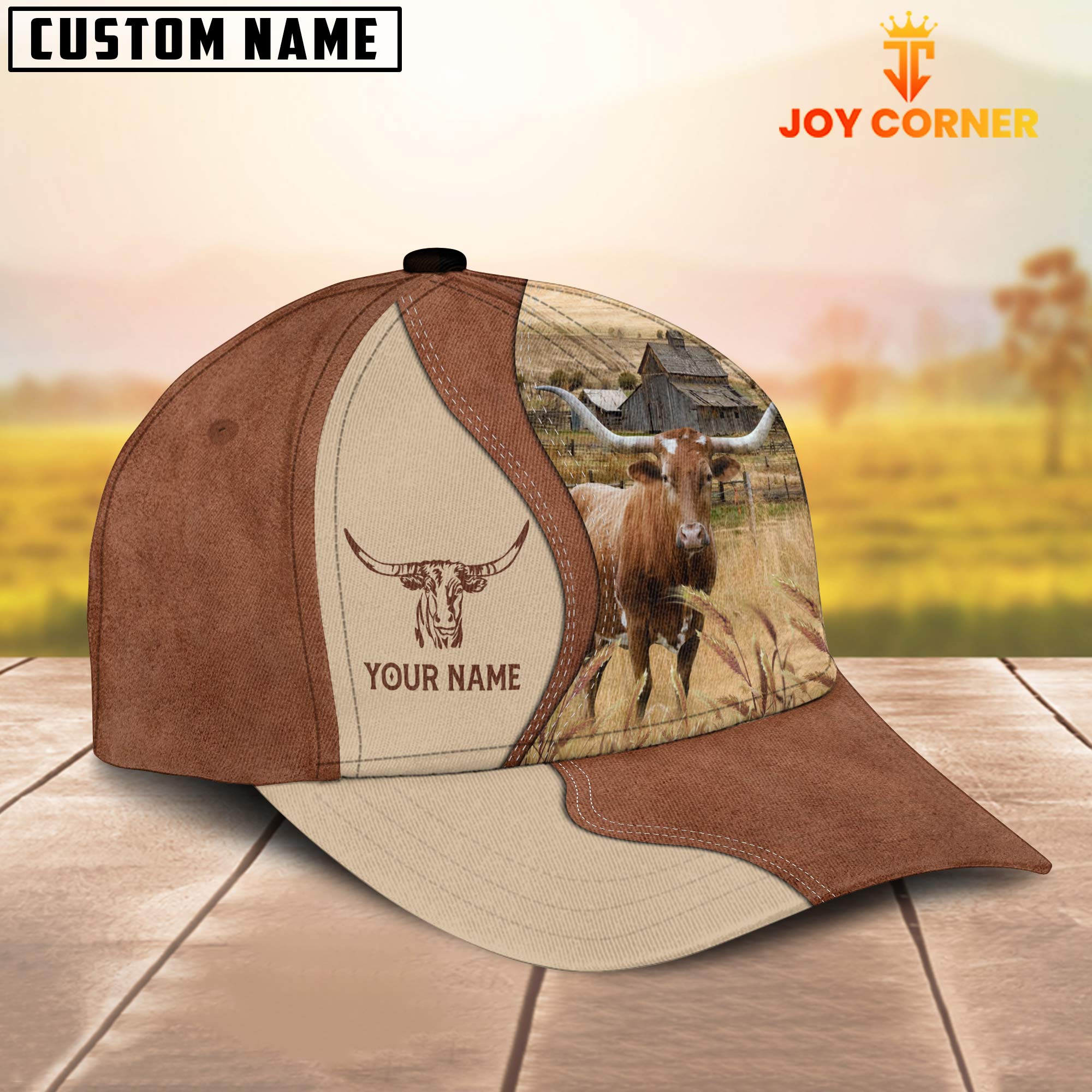 Texas Longhorn Customized Name Choco Cap