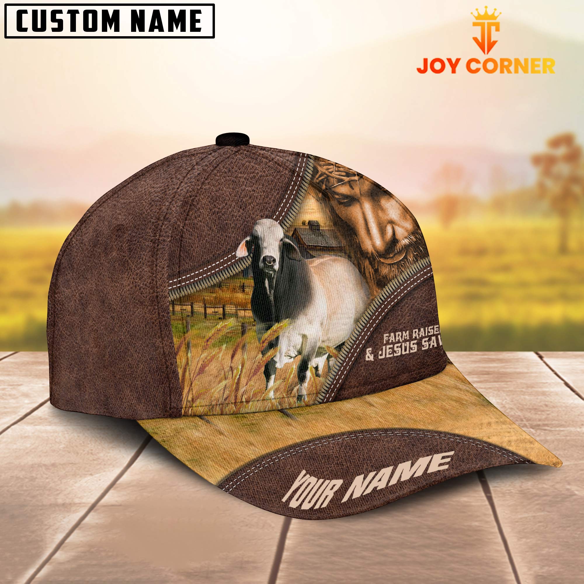 Brahman Farm & Jesus Customized Name Cap