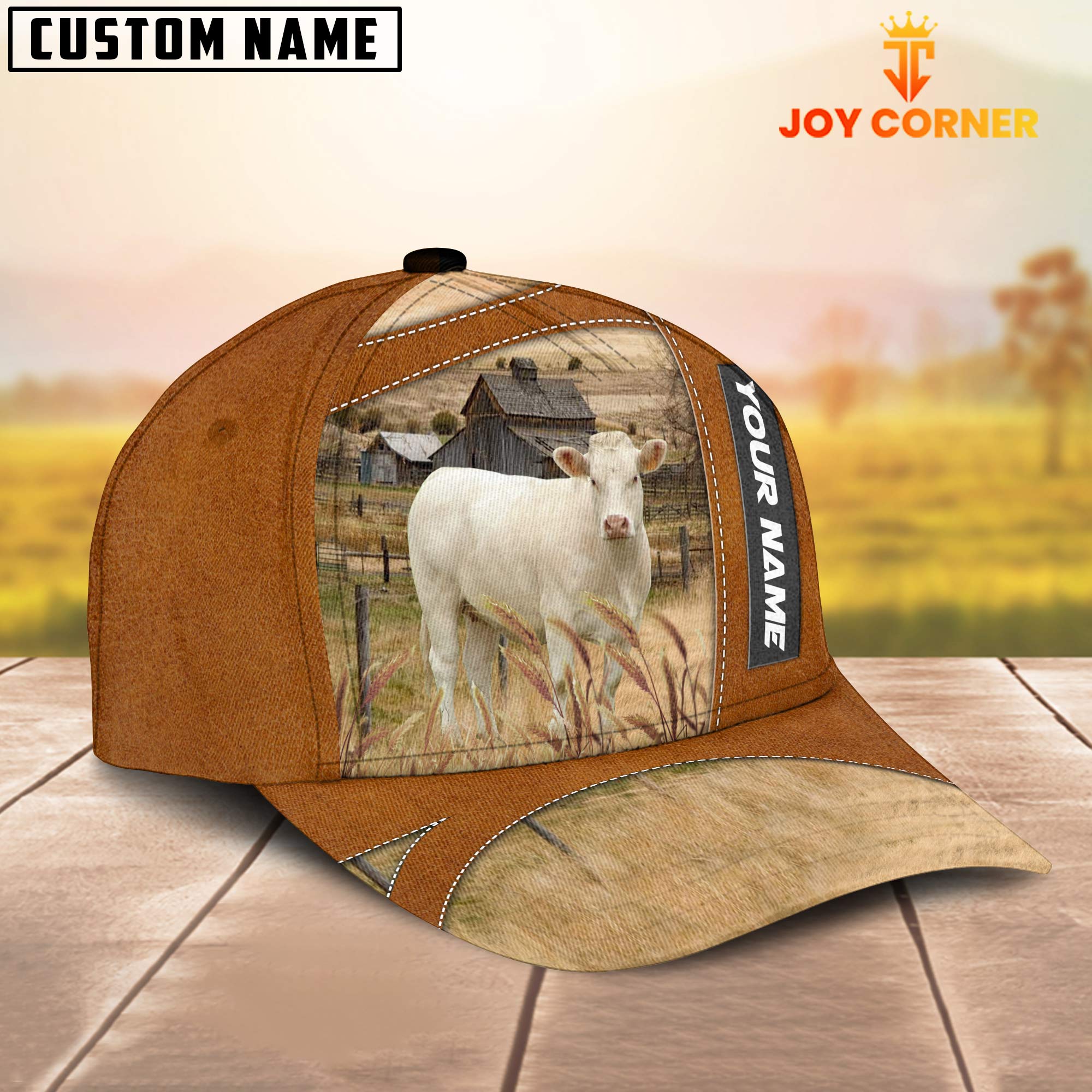 Charolais No Horn Customized Name Brown Cap