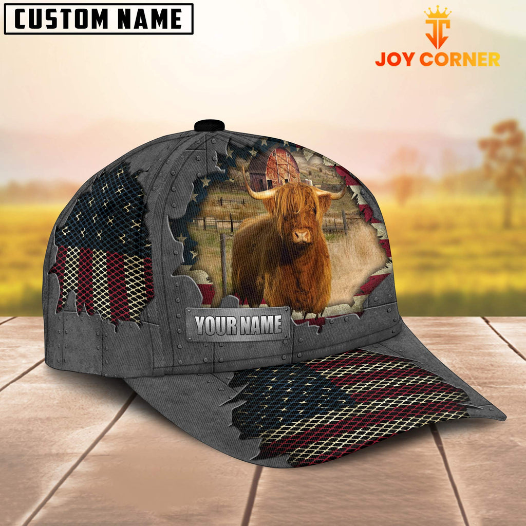 Highland Customized Name US Flag Net Cap