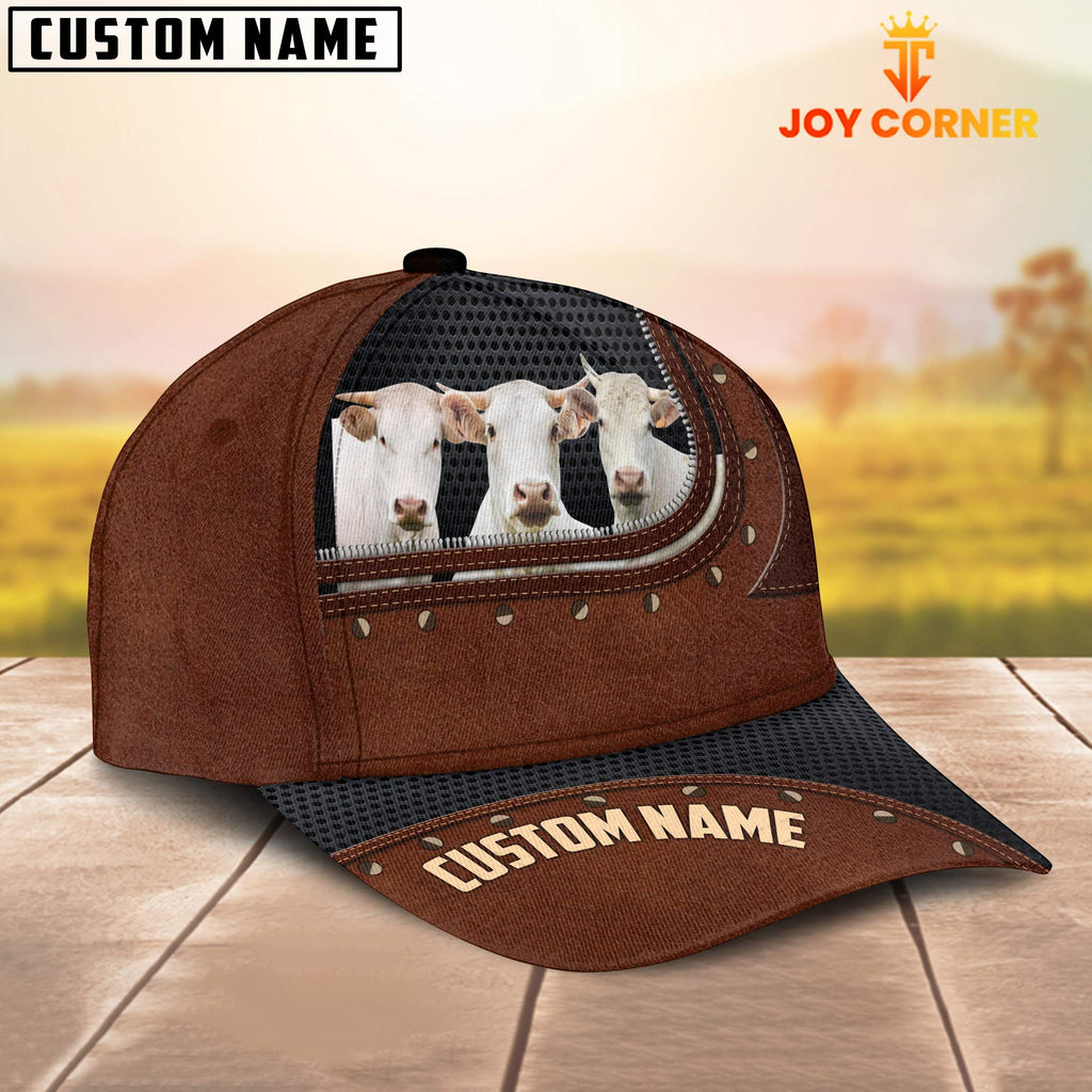 Charolais Happiness Zipper Pattern Customized Name Cap