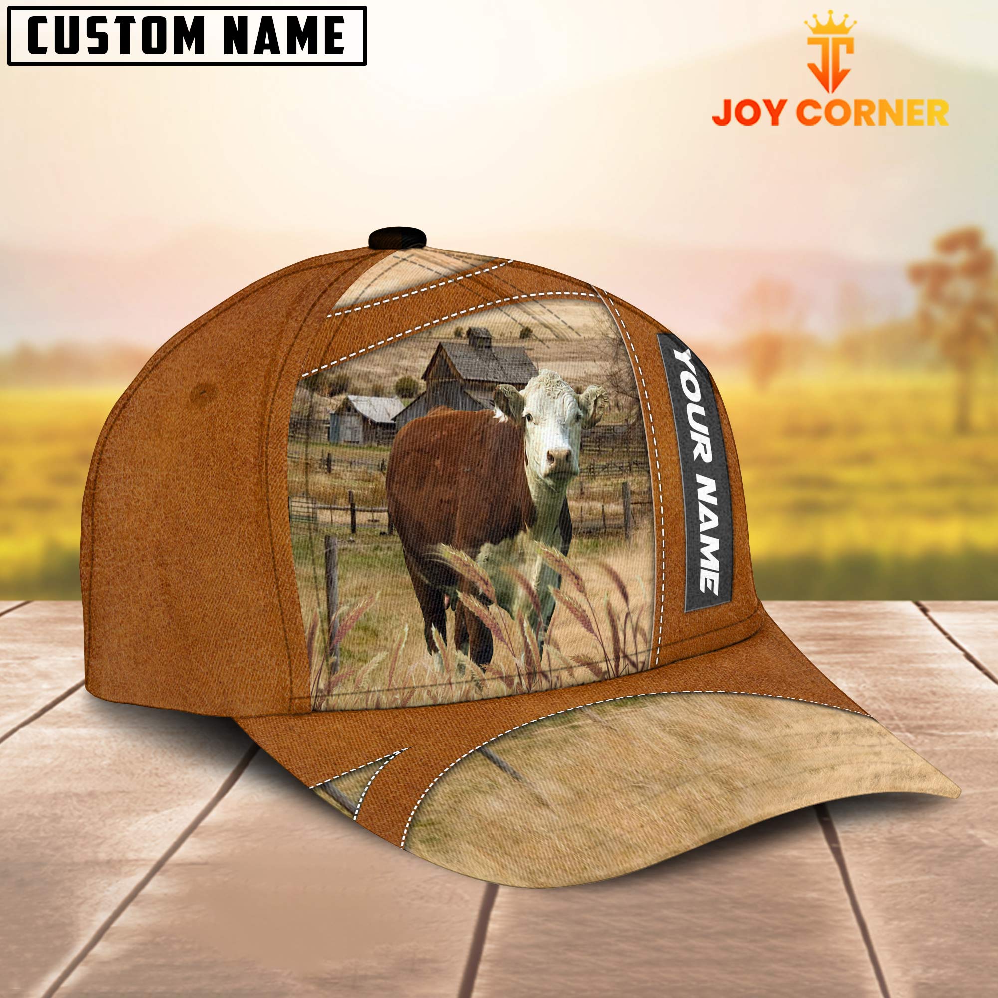 Hereford Customized Name Brown Cap