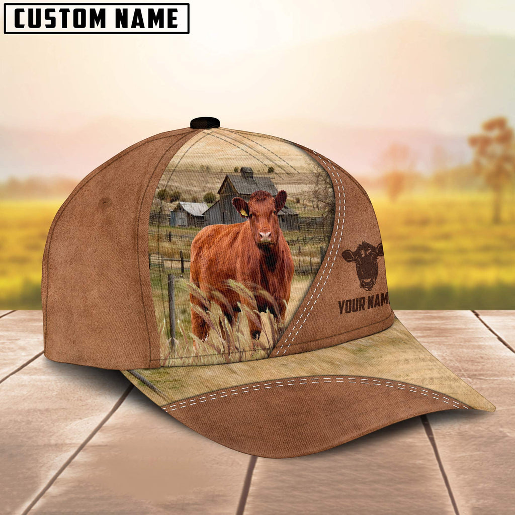 Red Angus Customized Name Brown Cap