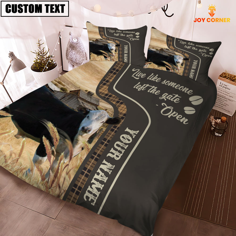 Black Hereford Like Someone Left The Gate Open Customized Name 3D Bedding Set