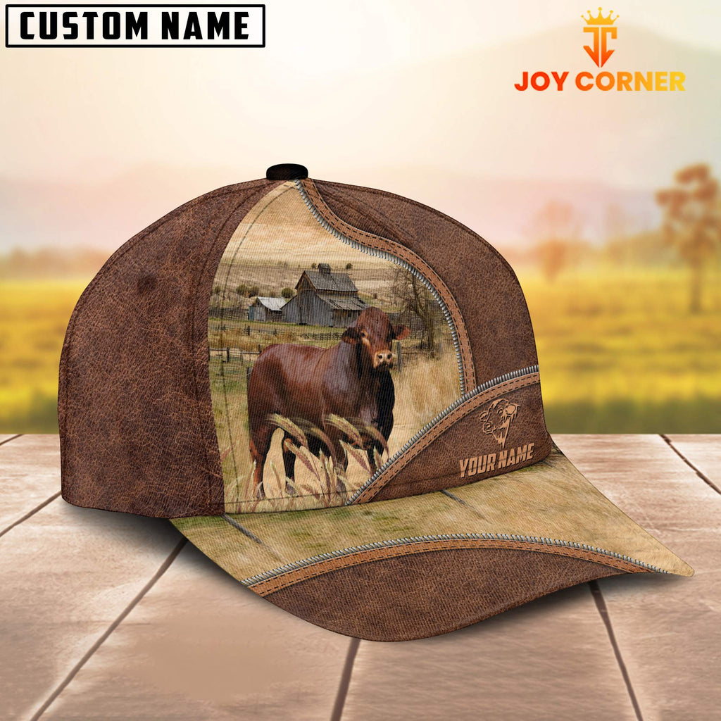 Beefmaster Zipper Leather Pattern Customized Name Cap