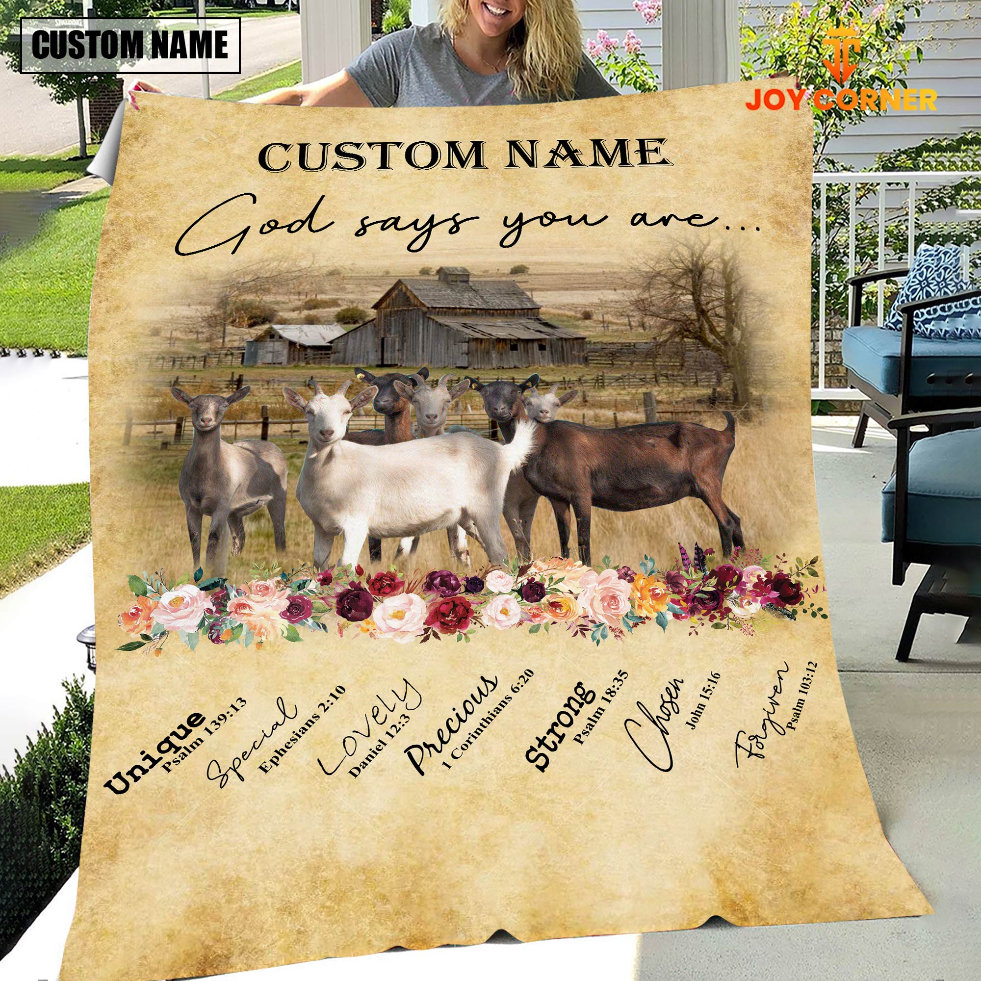God Says You Are - Personalized Name Goat Blanket