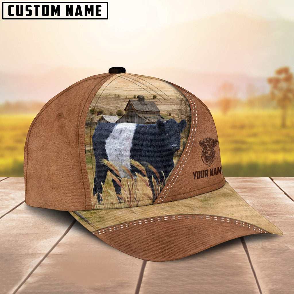 Belted Galloway Customized Name Brown Cap