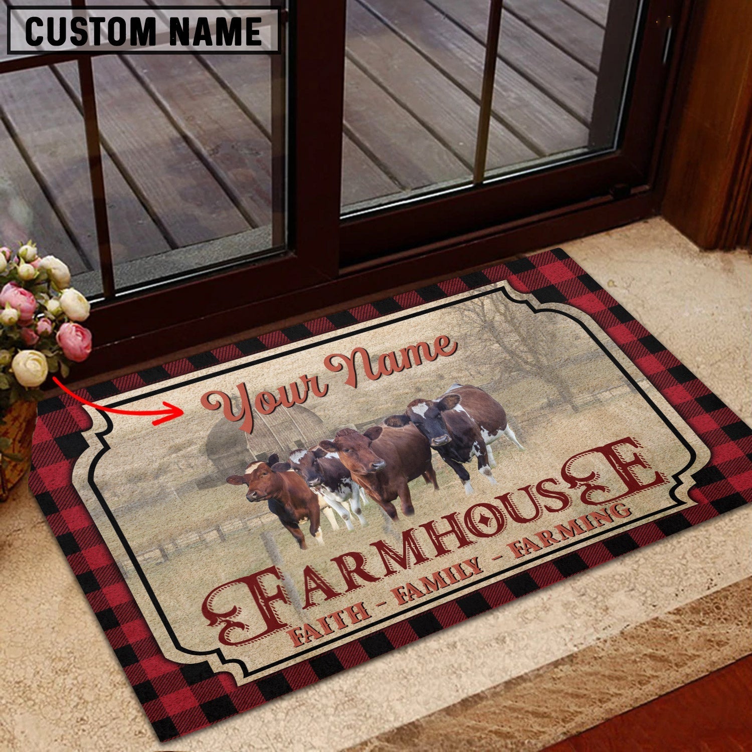 Ayrshires Faith Family Farming Custom Name Doormat