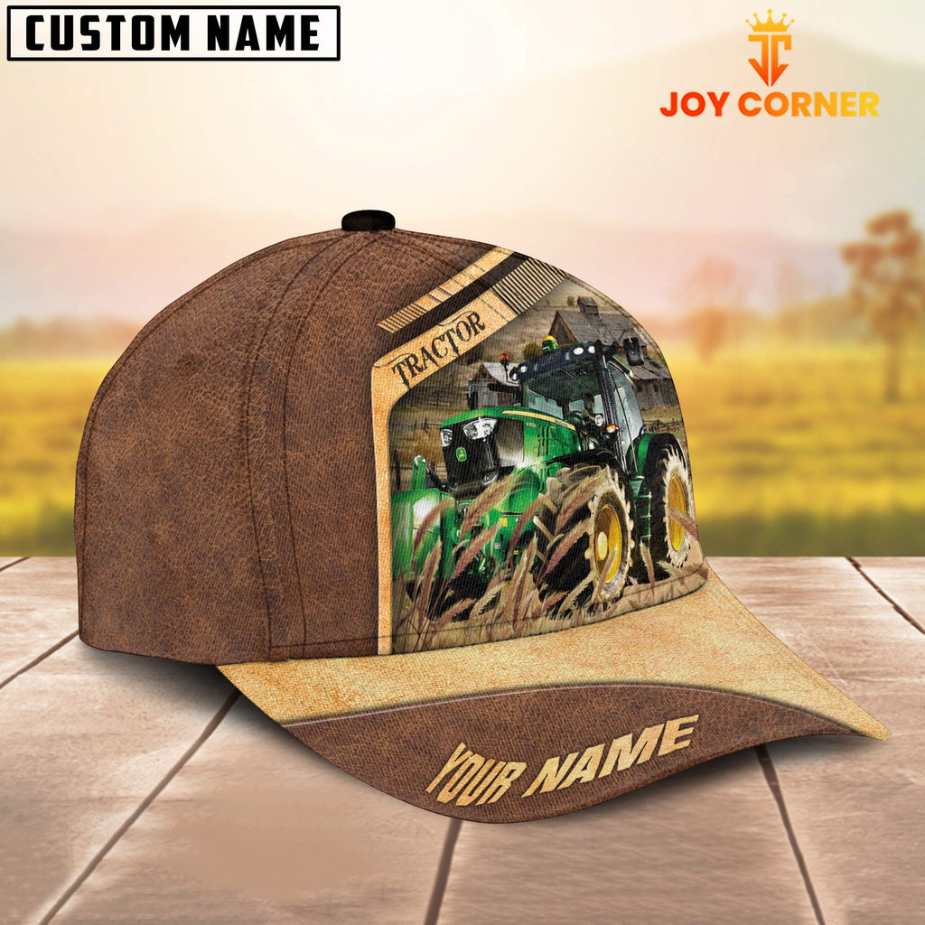 Tractor Customized Name Brown Farm Cap