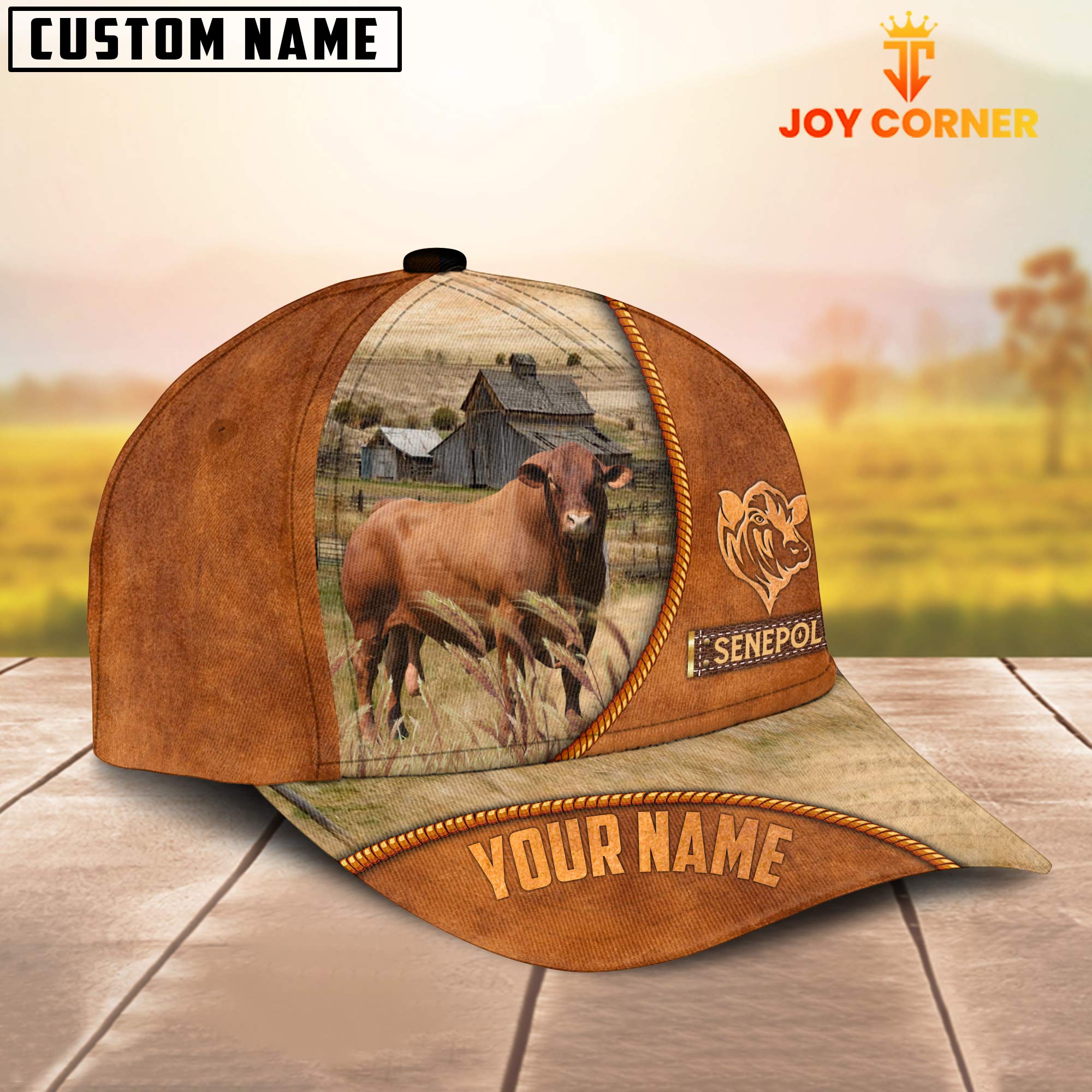 Custom Name Senepol Leather Pattern Cap