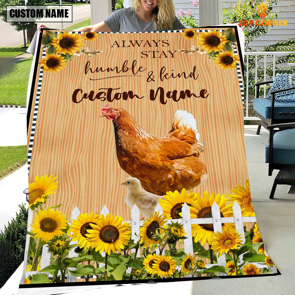Chicken Custom Name - Always Stay Humble and Kind Blanket