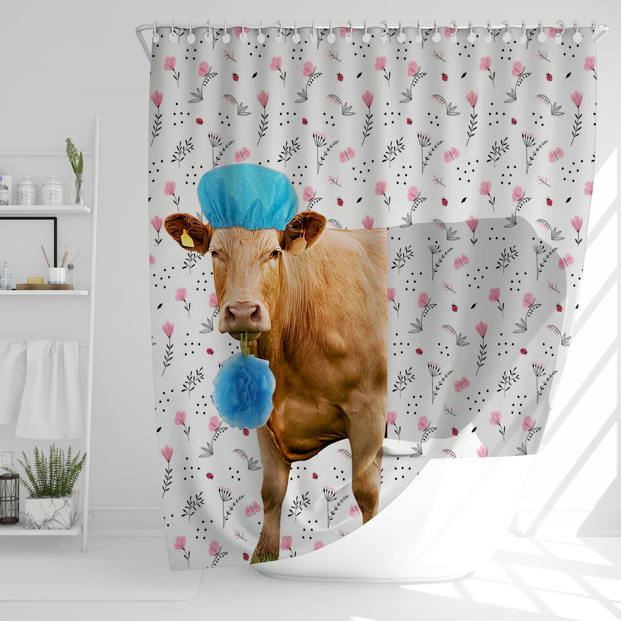 Limousin Flower 3D Shower Curtain
