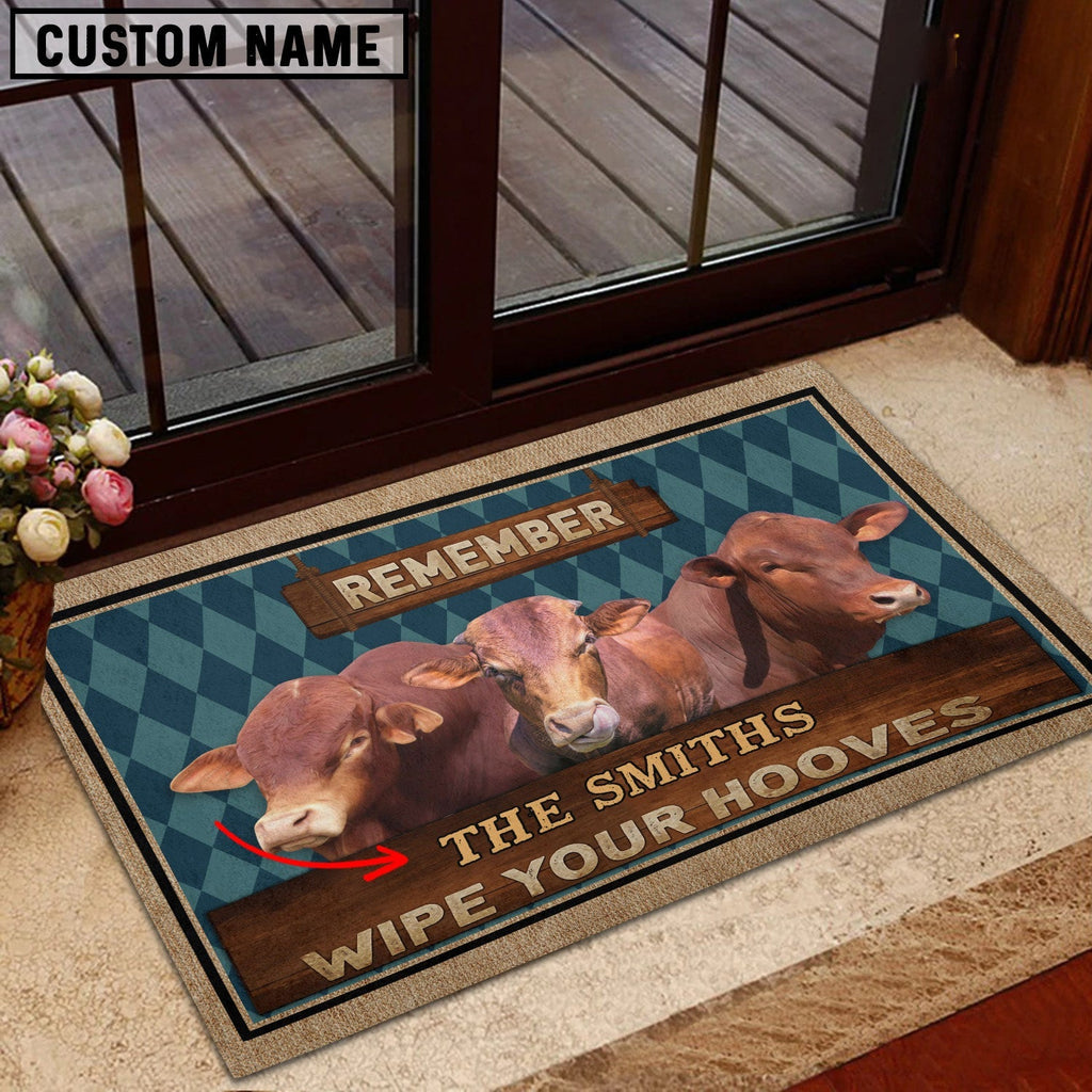 Beefmaster Wipe Your Hooves Custom Name Doormat