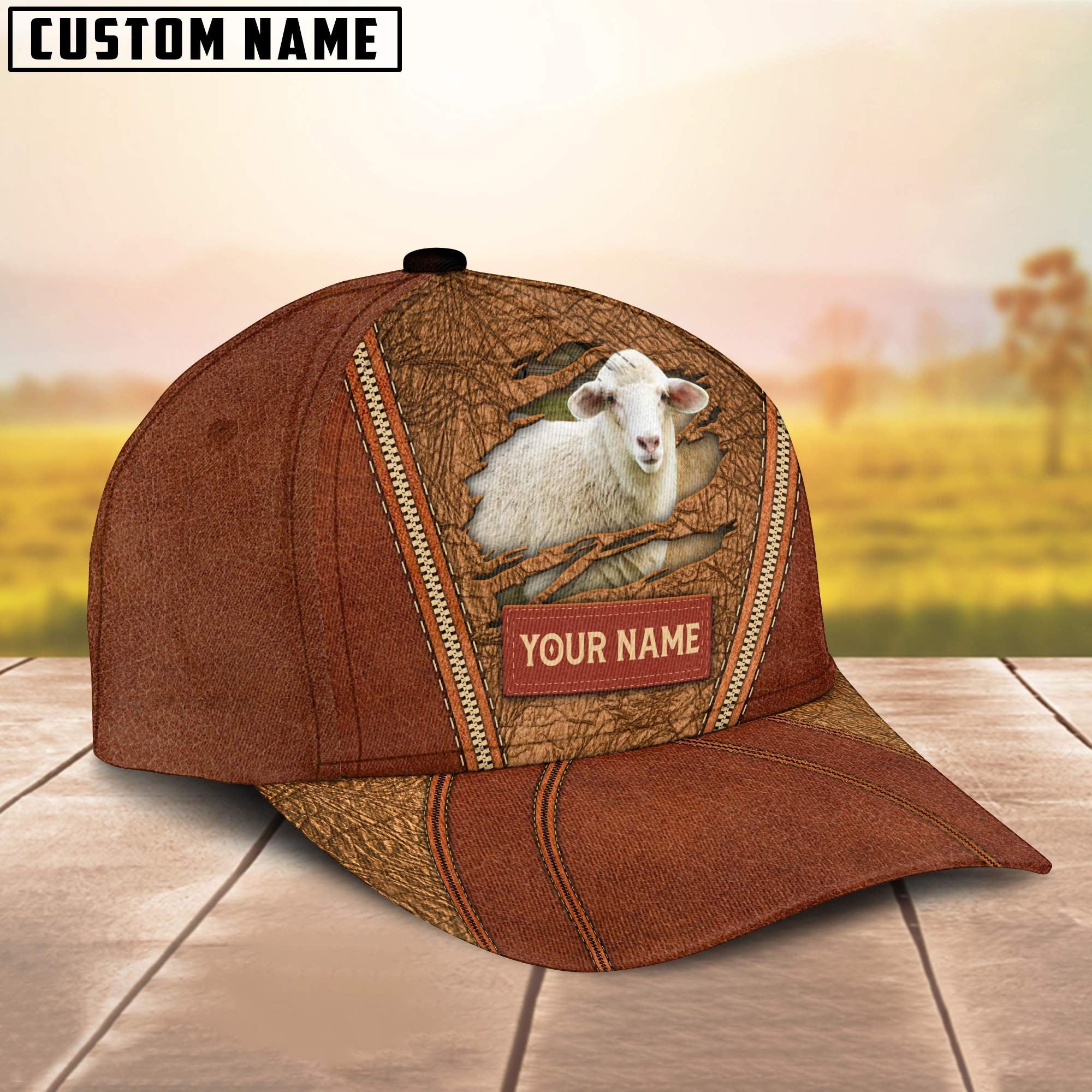 Happy Sheep Customized Name Cap