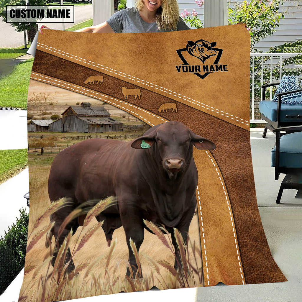 Personalized Name Santa Gertrudis Brownie Background Blanket
