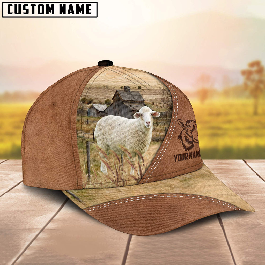 Sheep Customized Name Brown Cap