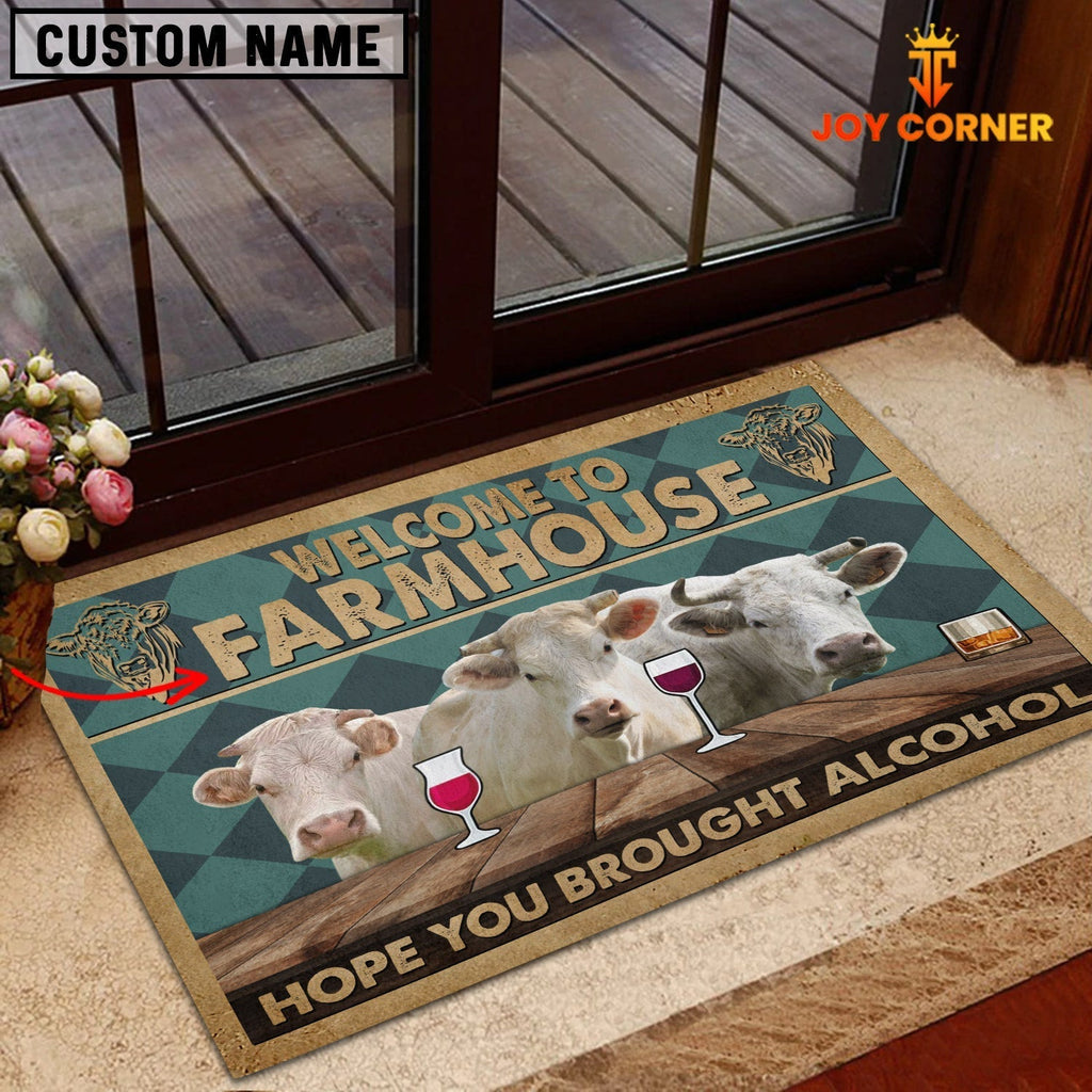Charolais Hope You Bought Alcohol Custom Name Doormat