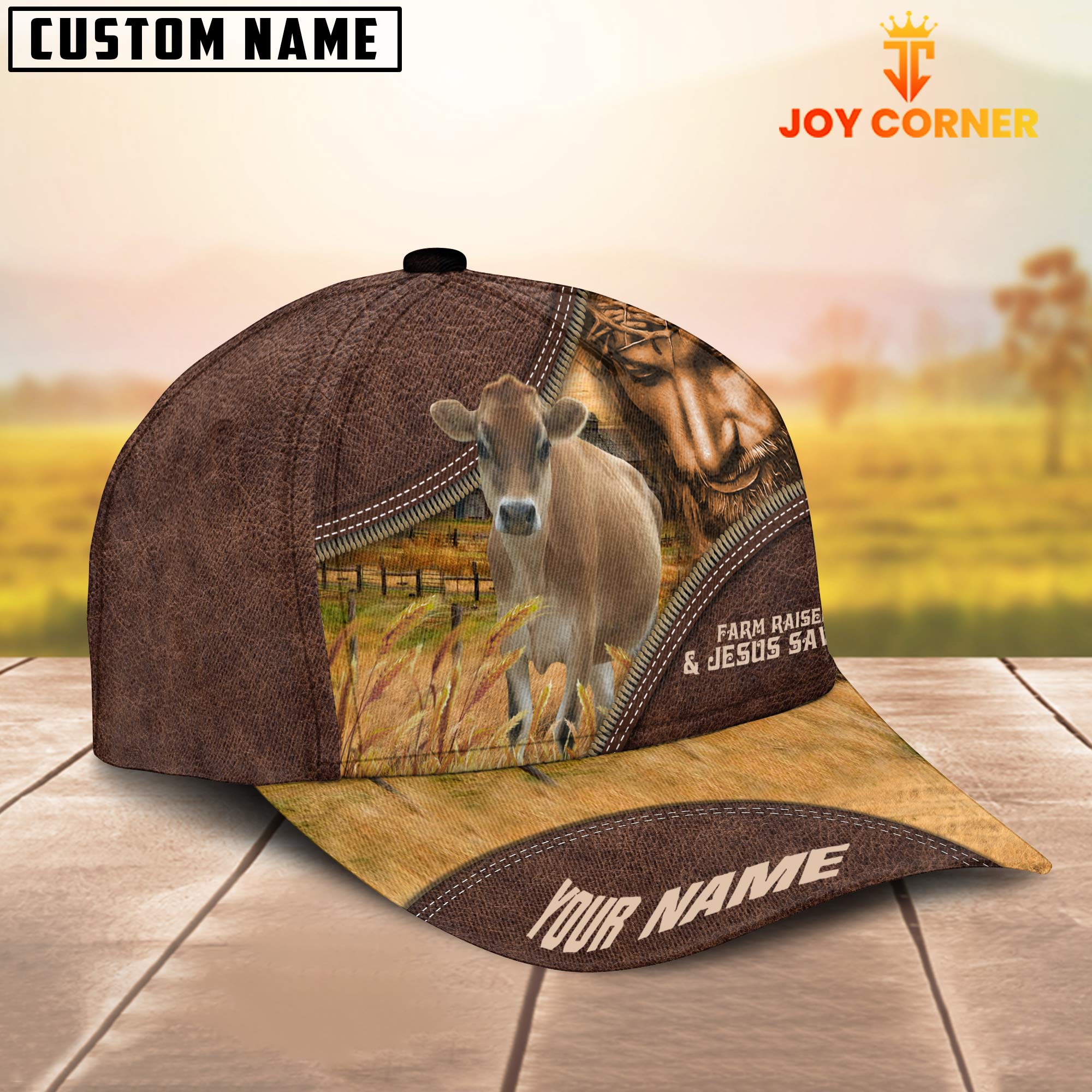 Jersey Farm & Jesus Customized Name Cap
