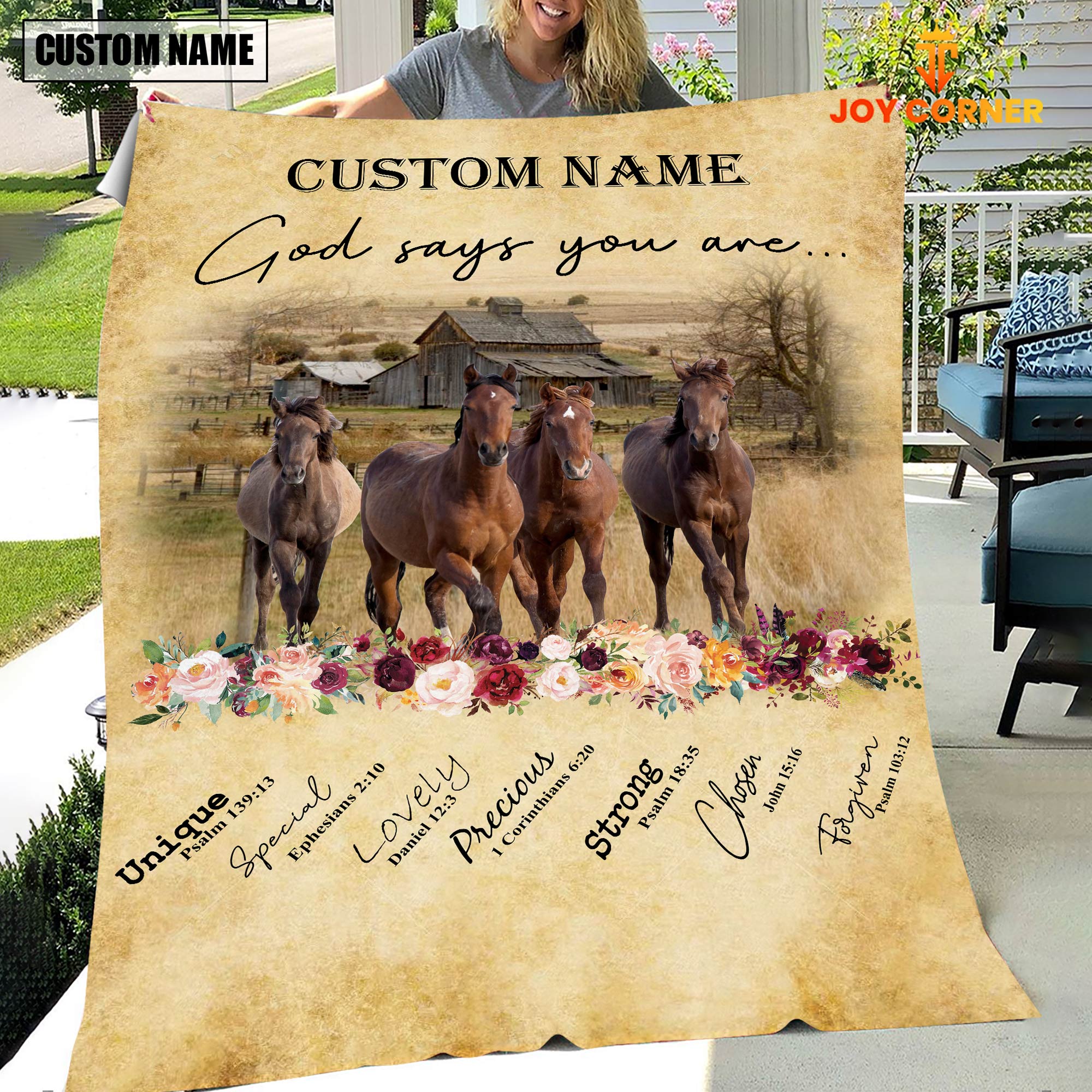 God Says You Are - Personalized Name Horse Blanket