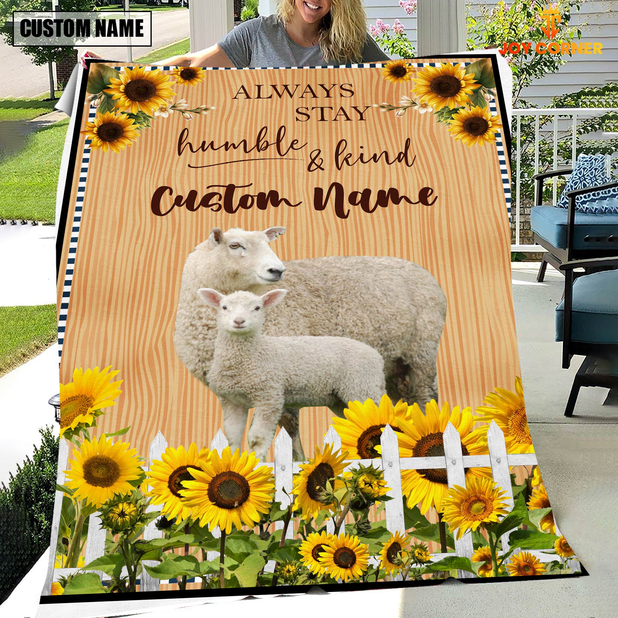 Sheep Custom Name - Always Stay Humble and Kind Blanket
