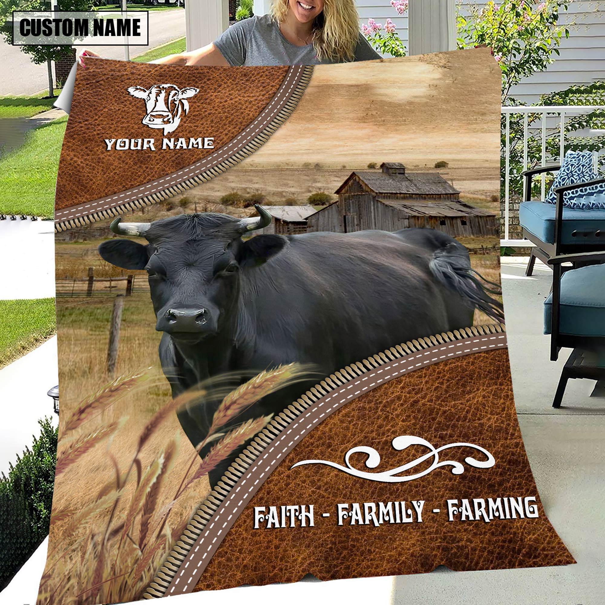 Personalized Name Dexter Faith Family Farming Blanket