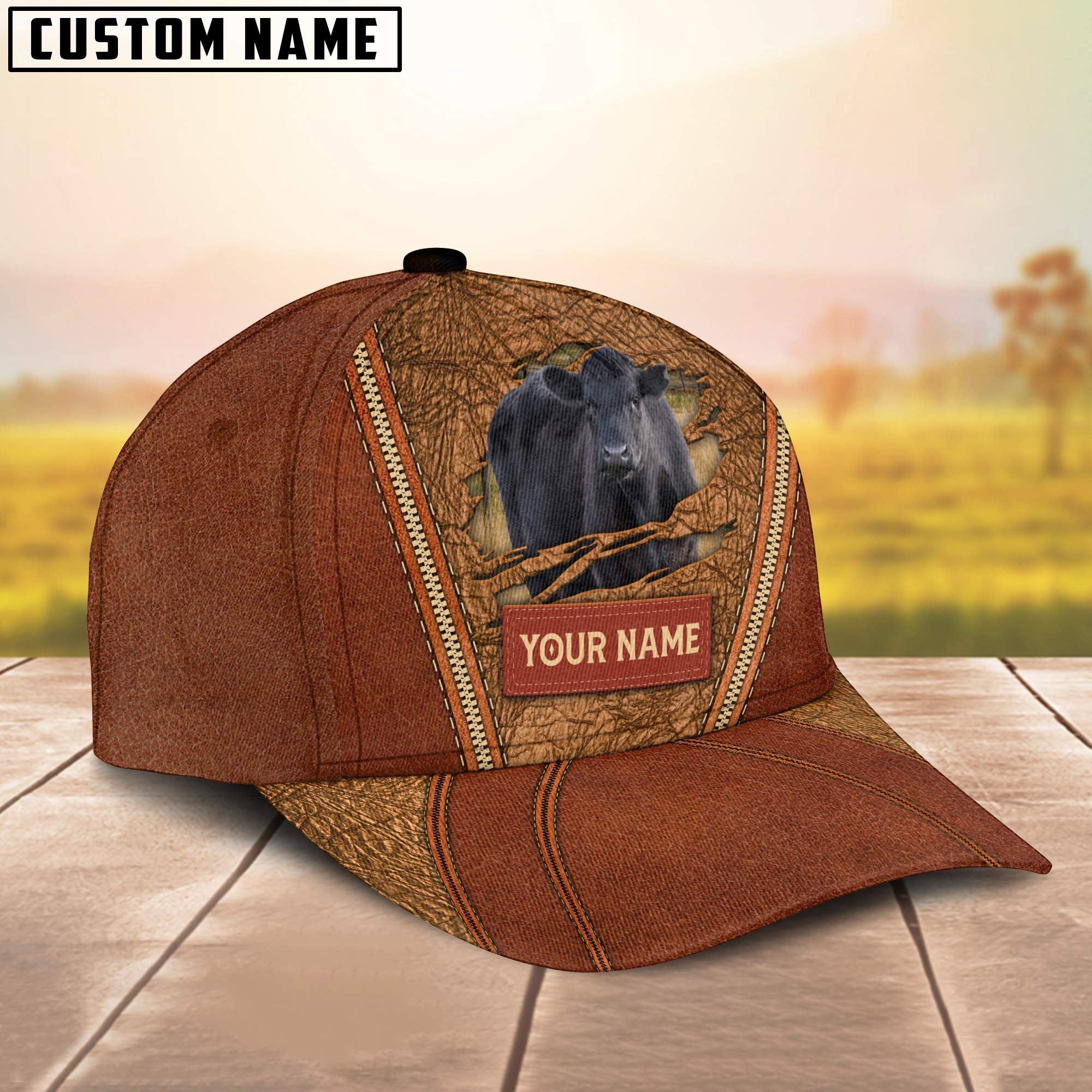 Happy Black Angus Customized Name Cap