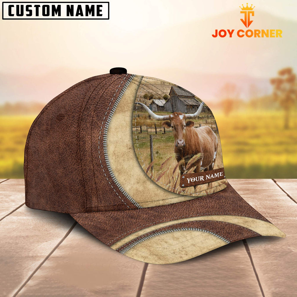 Texas Longhorn Customized Name Farm Barn Cap