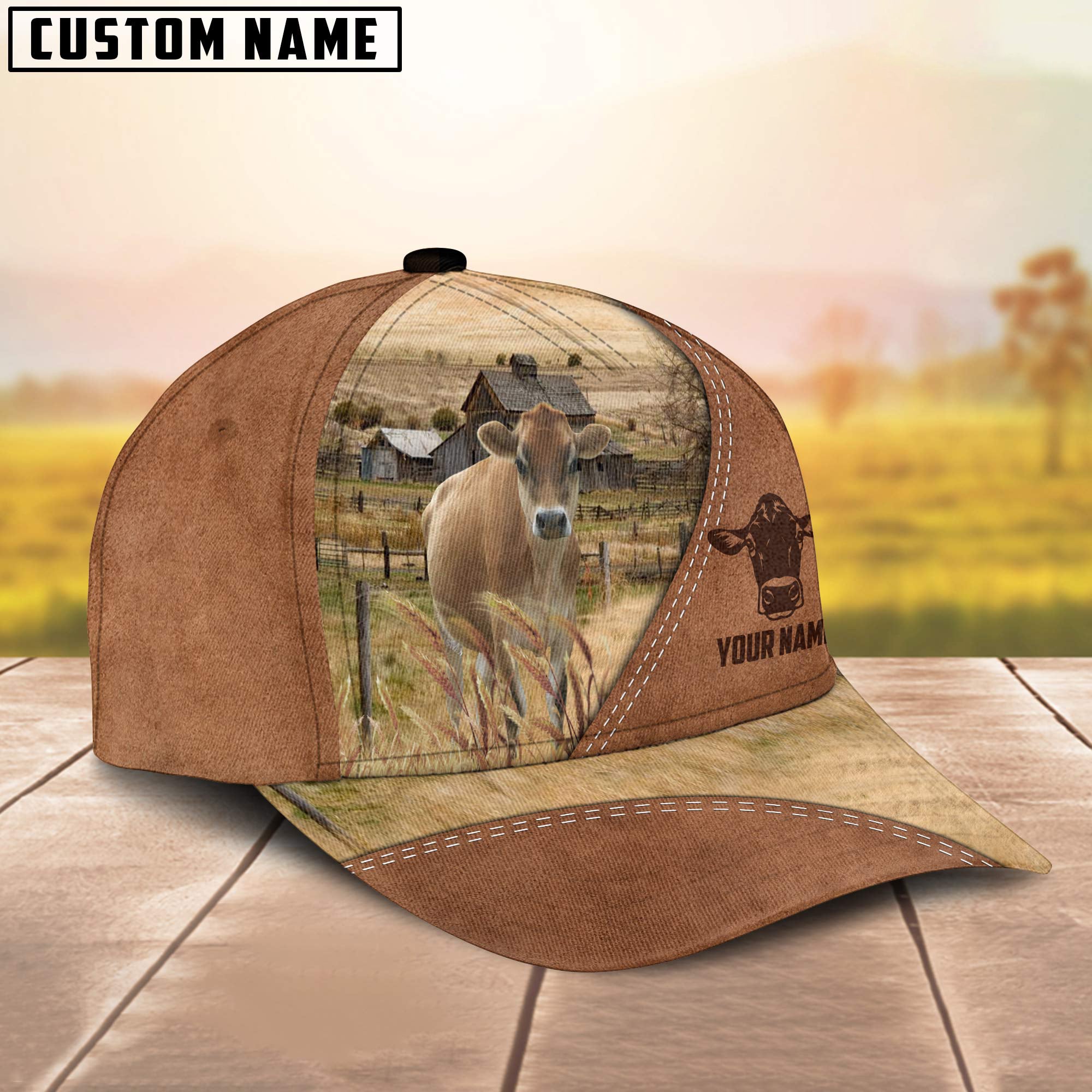 Jersey Customized Name Brown Cap